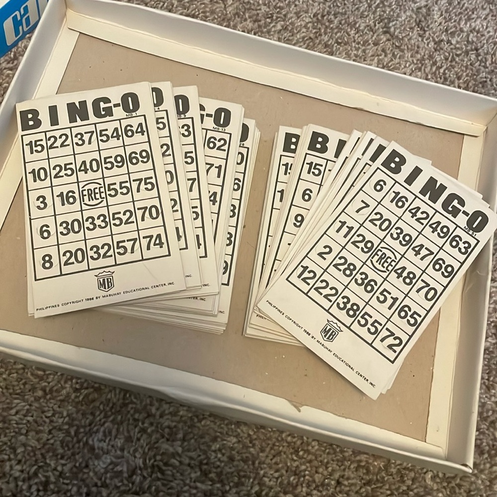 Bingo 100 cardboard cards